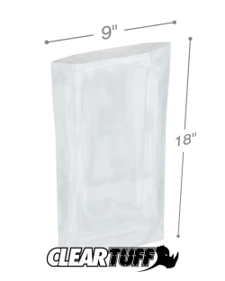 9" x 18" 4 Mil Flat Poly Bags