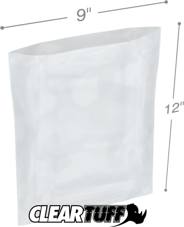 9 x 12 2 mil Poly Bags