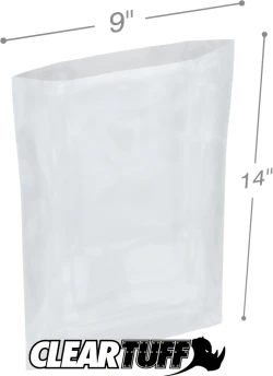 9" x 14" 2 Mil Flat Poly Bags