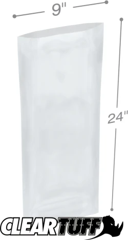 9" x 24" 2 Mil Flat Poly Bags