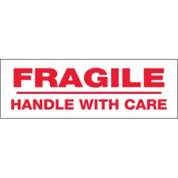 3" x 110 yds 2.2 Mil Printed Carton Sealing Tape "Fragile Handle With Care"