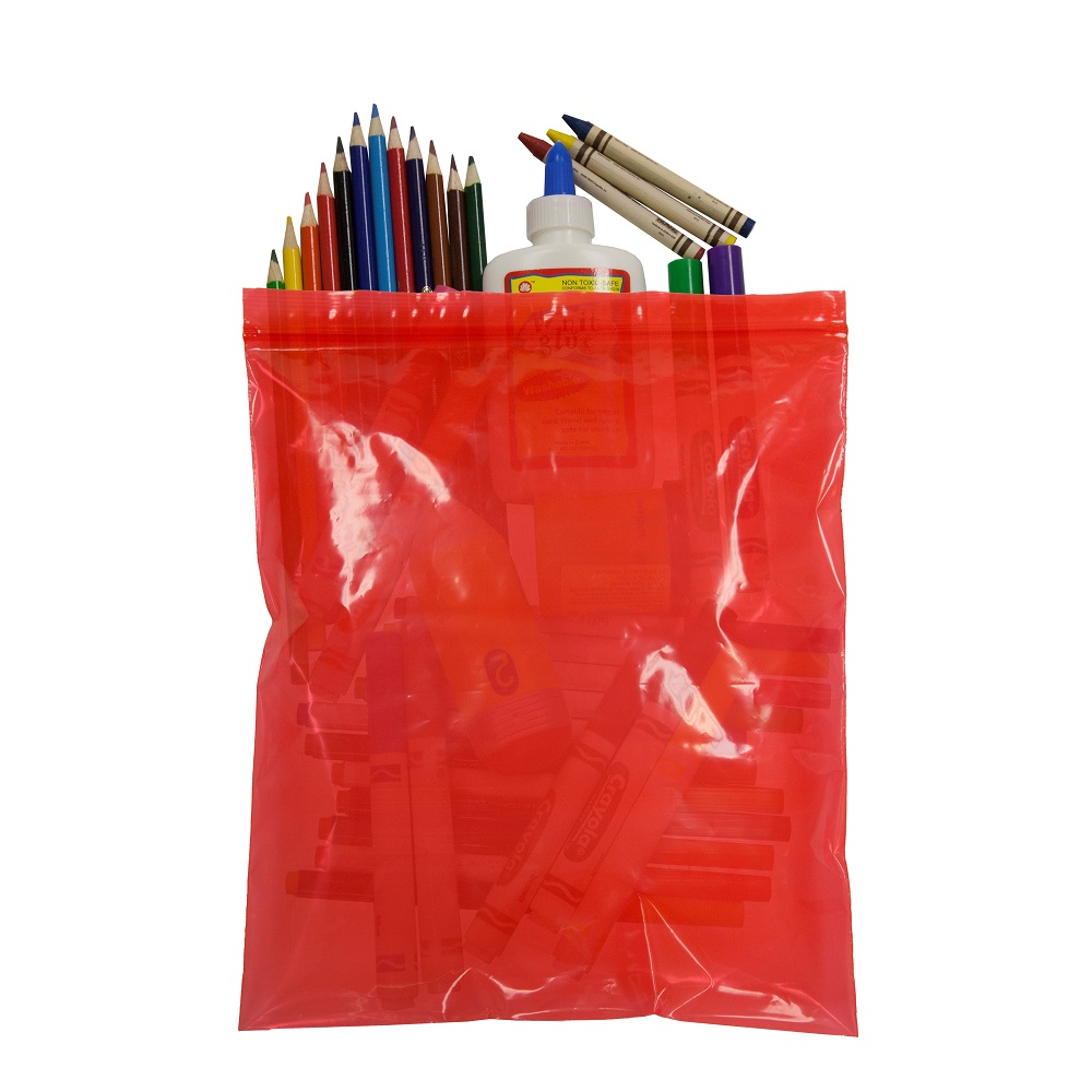 10 X 12 2 Mil Red Tinted Zipper Locking Bags