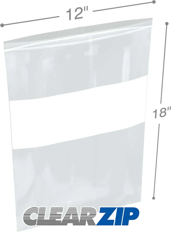 12 x 18 2 mil ClearZip Whiteblock
