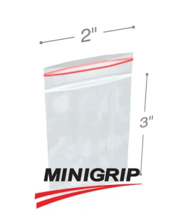 2" x 3" 2 Mil Minigrip Resealable Poly Bags