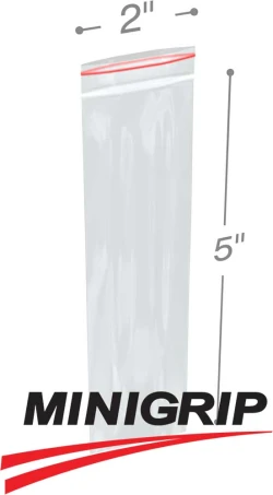 2" x 5" 2 Mil Minigrip Resealable Poly Bags