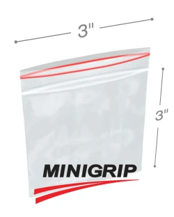 3" x 3" 2 Mil Minigrip Resealable Poly Bags