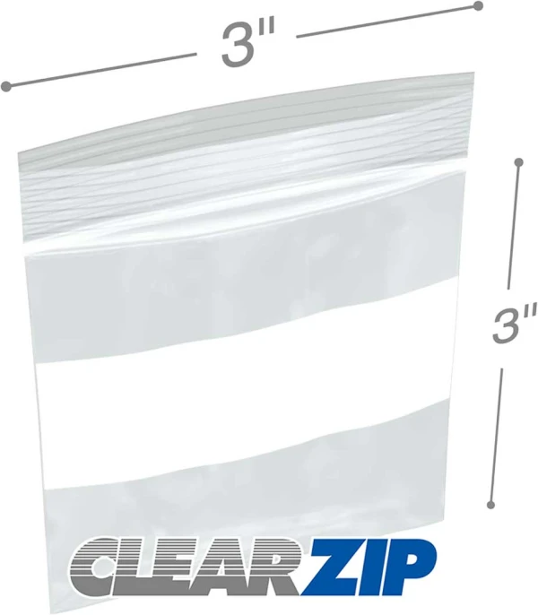 3 x 3 2 mil ClearZip Whiteblock