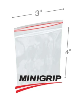 3" x 4" 2 Mil Minigrip Resealable Poly Bags