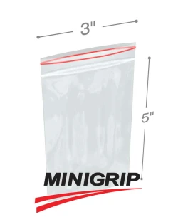 3" x 5" 2 Mil Minigrip Resealable Poly Bags