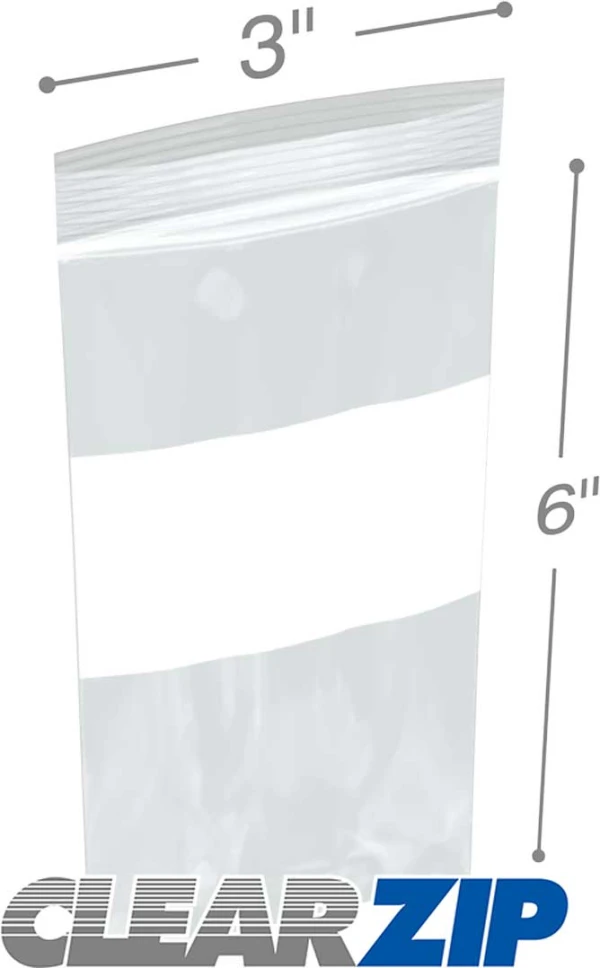 3 x 6 2 mil ClearZip Whiteblock