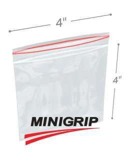 4" x 4" 2 Mil Minigrip Resealable Poly Bags