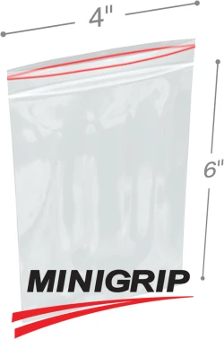 4" x 6" 2 Mil Minigrip Zip Bags