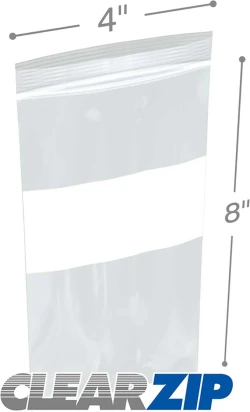 4 x 8 2 mil ClearZip White-Block
