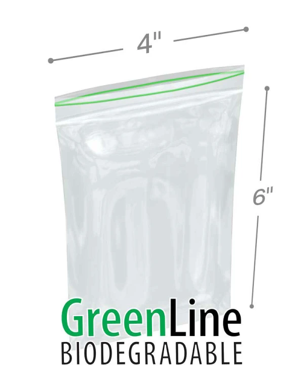 4x6 Biodegradable Reclosable 2 Mil Zipper Bags