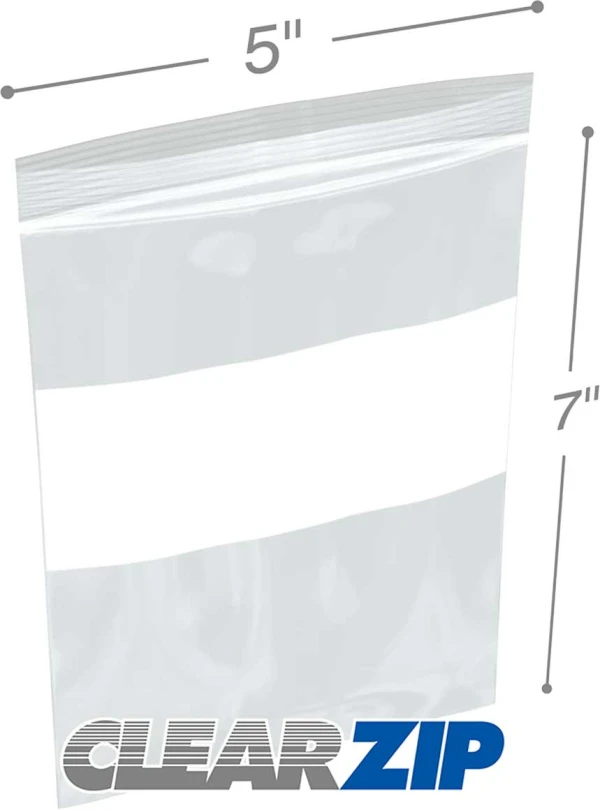 5 x 7 2 mil ClearZip Whiteblock
