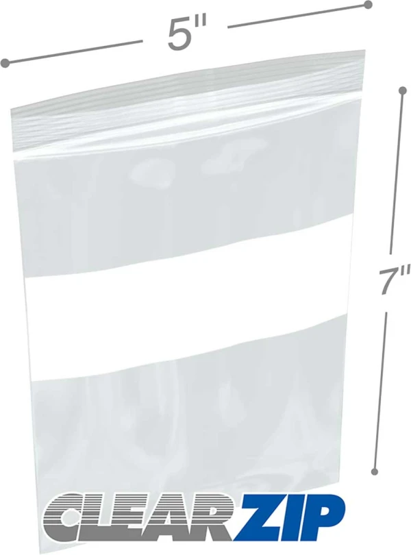 5 x 7 4 mil ClearZip Whiteblock