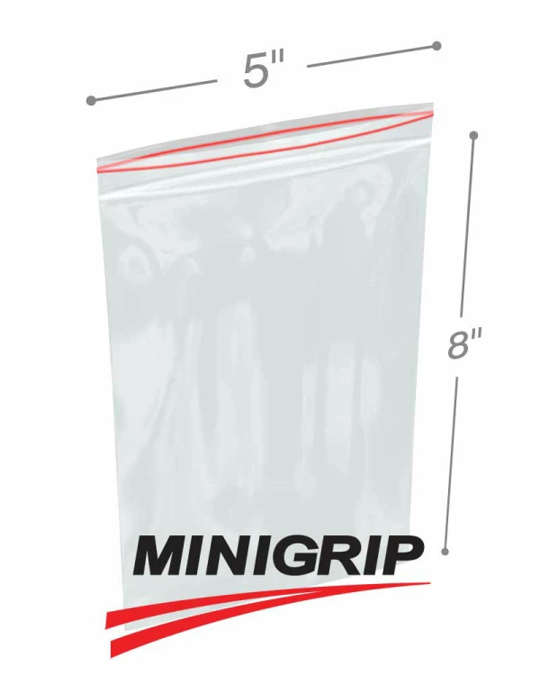 Minigrip® Red Line™ 2 x 3 Recyclable Bags with Write-on White Block &  Resin Symbol (2 mil)