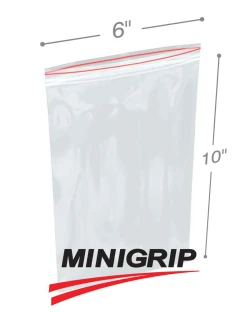 6" x 10" 2 Mil Double Zip Minigrip Resealable Poly Bags