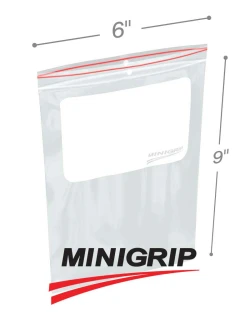 6" x 9" 4-Mil Minigrip Resealable Poly Bags with Whiteblock and Hanghole