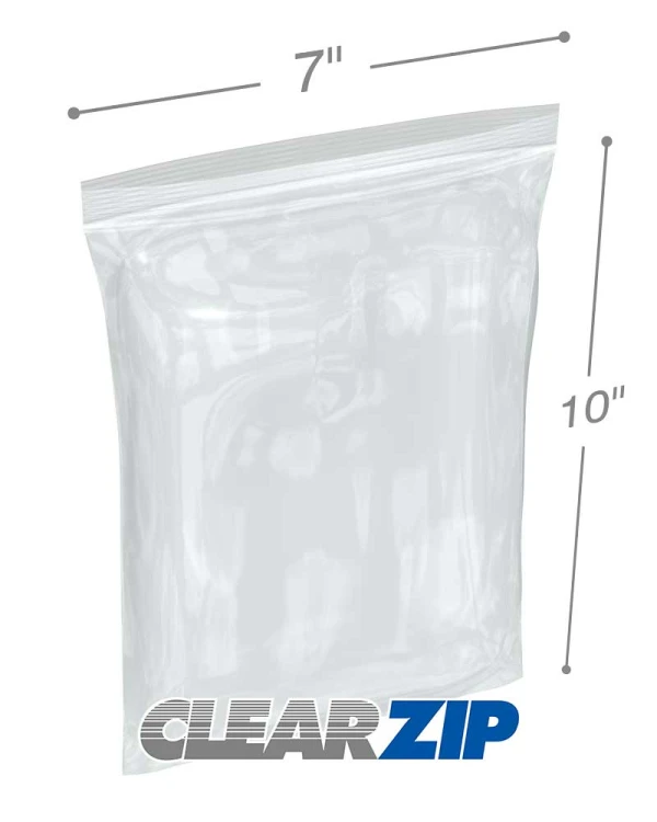 7 x 10 Clearzip Locking Top Bags 2 Mil