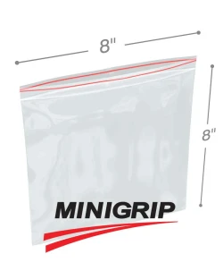 8" x 8" 2 Mil Minigrip Resealable Poly Bags