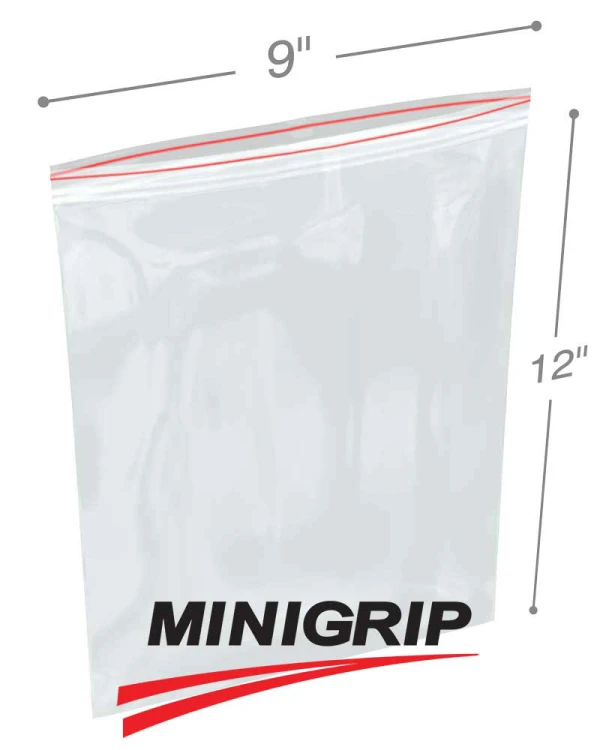 Double Zip 9 x 12 2 Mil Resealable Poly Bags