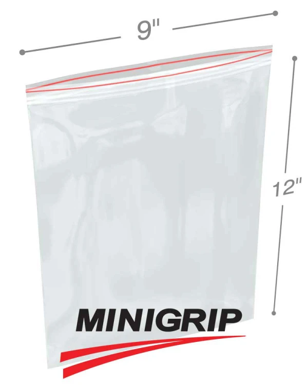 Double Zip 9 x 12 4 Mil Resealable Poly Bag