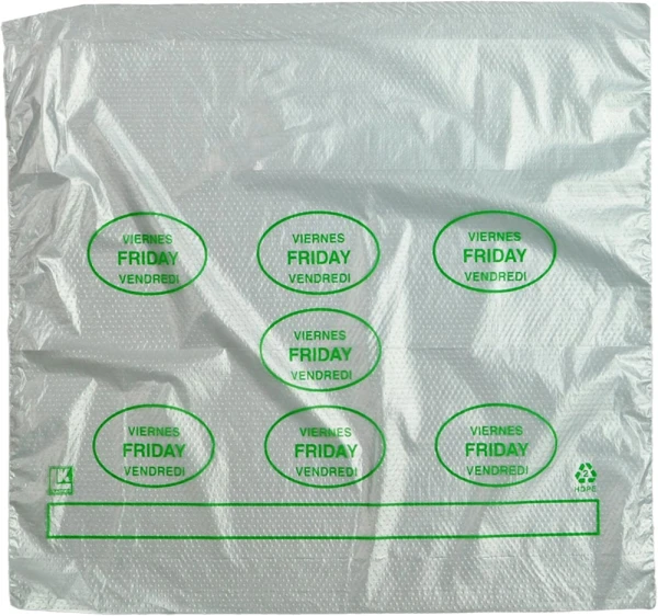 10 x 8.5 + 2 + 2 Saddle Pack Portion Control Bags Printed Friday