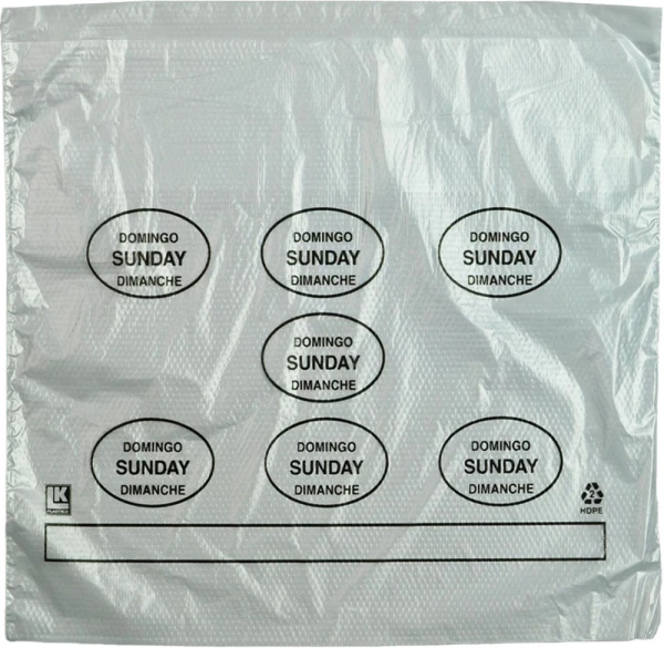 10 x 8.5 + 2 + 2 Saddle Pack Portion Control Bags Printed Sunday