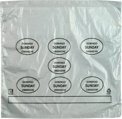 10" x 8.5" + 2" + 2" Saddle Pack Portion Control Bags Printed "Sunday"