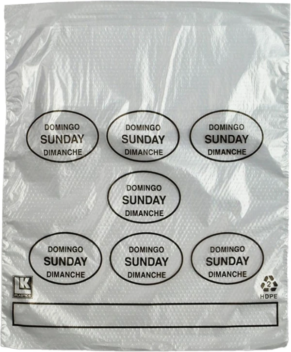 6.5 x 7 + 1.75 + 1.75 Saddle Pack Portion Control Bags Printed Sunday