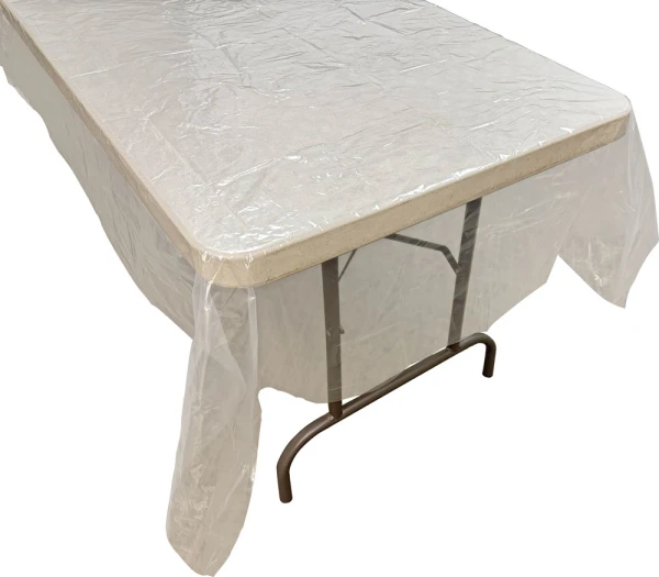 66 x 54 Disposable Plastic Tablecloth Clear