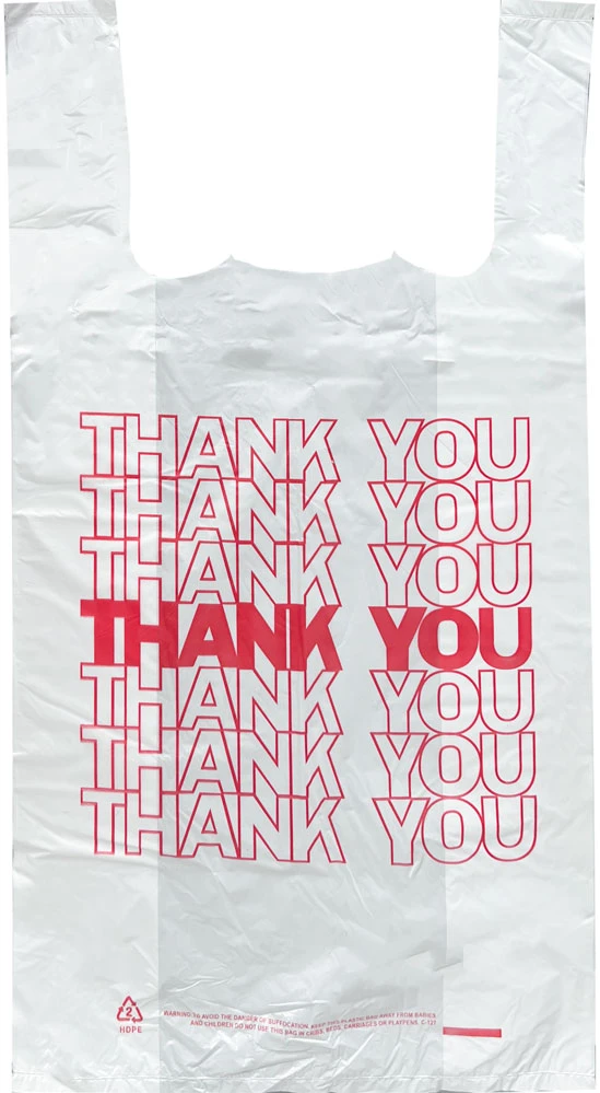 10 x 5 x 18 HDPE Plastic Large Thank You Take Out Bags