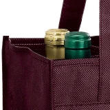 10 x 7 x 11 + 7 Burgundy Non Woven 6 Bottle Wine Tote