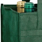 10 x 7 x 11 + 7 Hunter Green Non Woven 6 Bottle Wine Tote