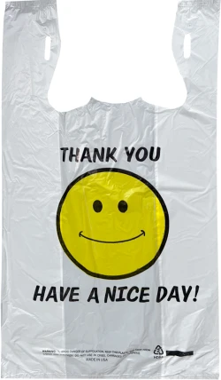 11.5" x 6.5" x 20" Smiley Face Thank You Shopping Bags