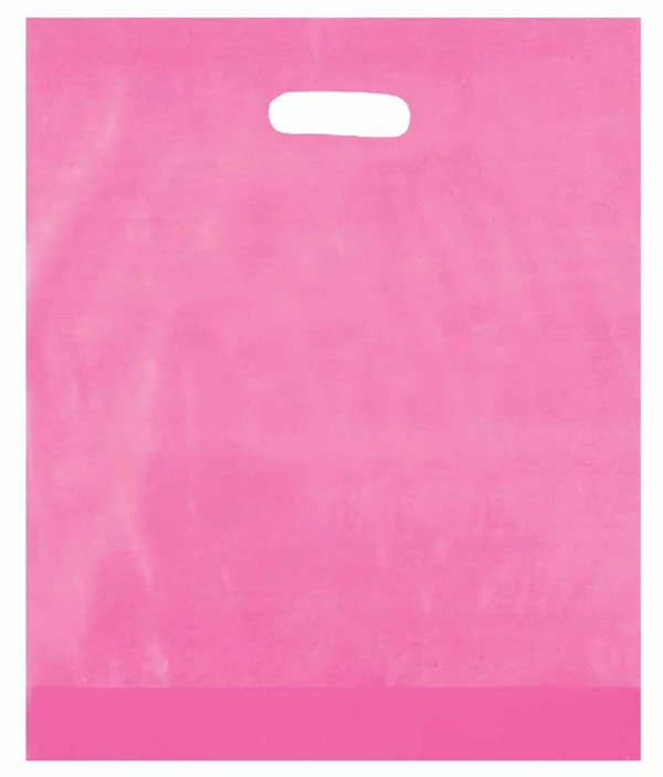 12 x 15 + 3 Pink Frosted Die Cut Handle Bags