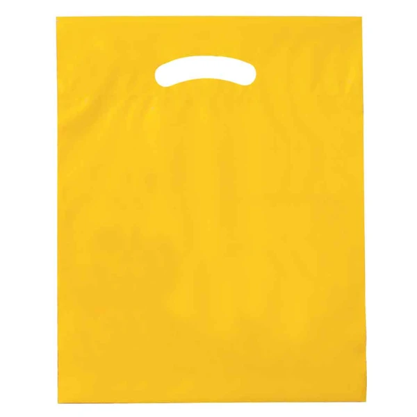 Yellow 12 x 15 + 3 2.5 Mil Retail Shopping Bags
