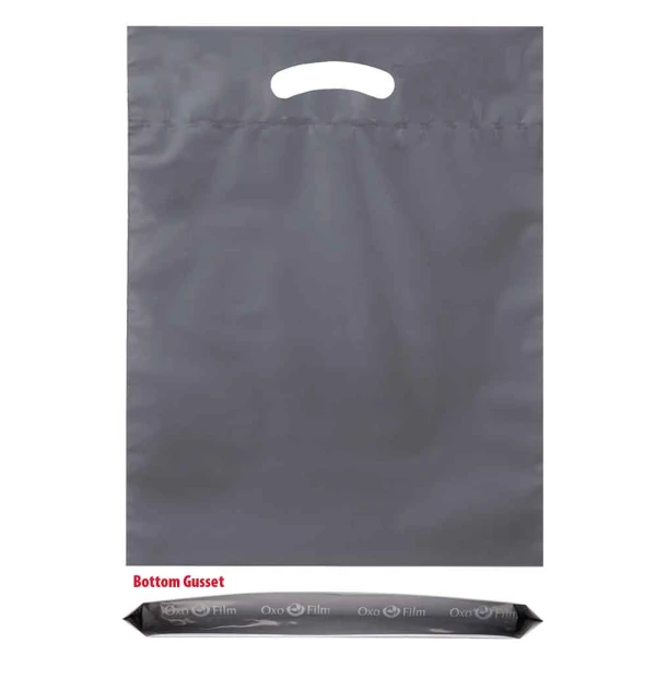 12 x 16 Gray Die Cut Handle Bags