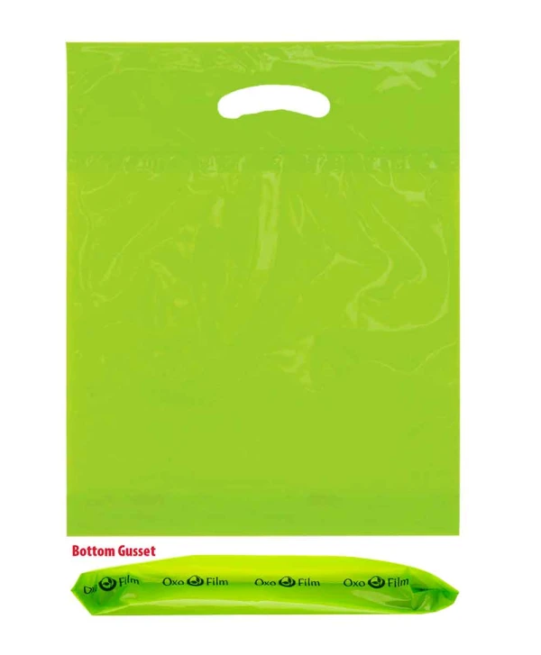 12 x 16 Lime Die Cut Handle Bags
