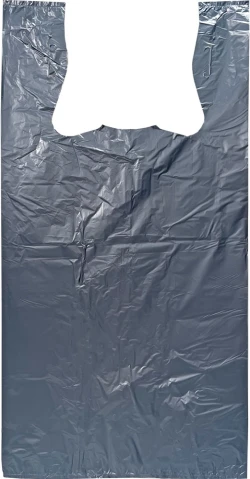 12" x 7" x 23" Black T-shirt Bag 0.6 Mil Large