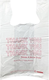 HDPE Plastic Thank You Take Out Bags Printed Side