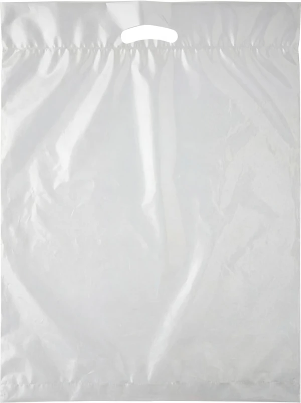 12 x 16 + 3 2.5 Mil Clear  Fold-Over Reinforced Die Cut Handle Bags