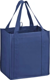 13 x 10 x 15 + 10 13 x 10 x 15 + 10 Navy Blue Heavy Duty Non-Woven Grocery Tote Bag