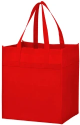 13 x 10 x 15 + 10 Red Non Woven Heavy Duty Grocery Tote