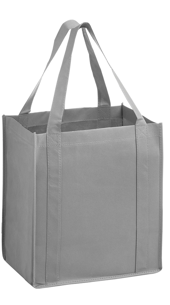 13 x 10 x 15 + 10 Gray Heavy Duty Non Woven Tote Bag