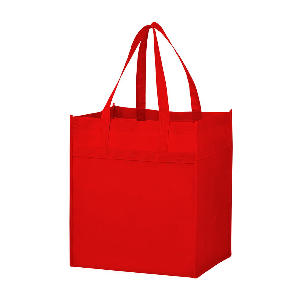 Red 13 x 10 x 15 + 10 Heavy Duty Grocery Tote
