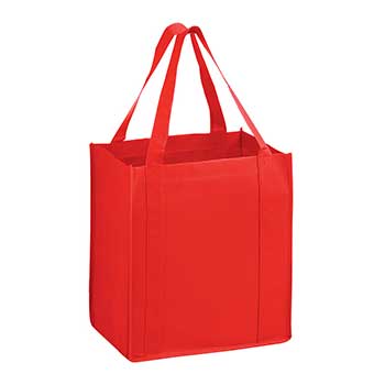 13 x 10 x 15 + 10 Red Heavy Duty Grocery Tote