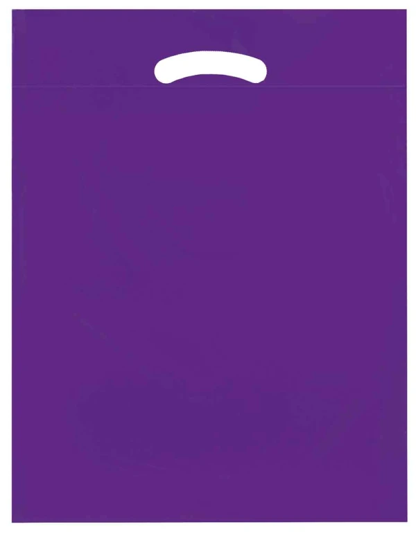 Purple 15 x 19 plus 3 Fold Over Die Cut Handle Bags