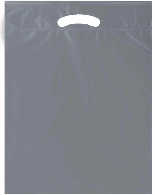 15 x 19 plus 3 Silver Fold Over Die Cut Handle Bags